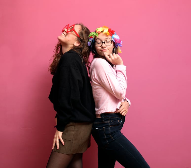 Funny girls in a Photo Booth party